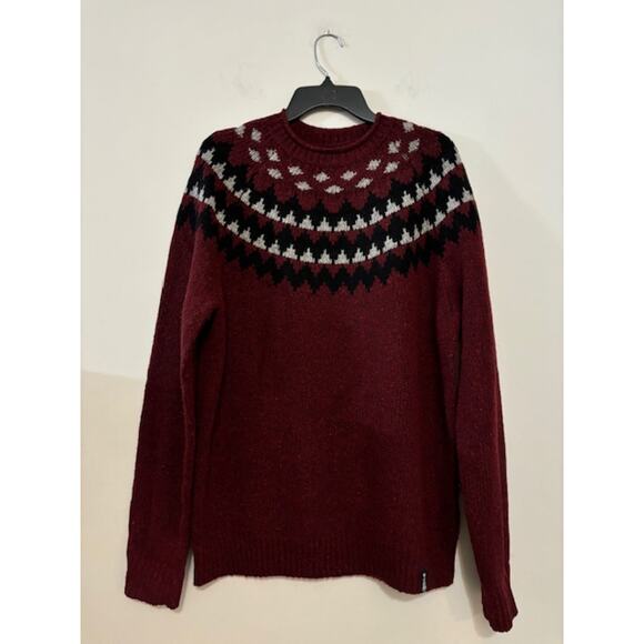 Nautica Lambswool Blend Sweater Fair Isle Roll Neck Mens Medium - Picture 1 of 7